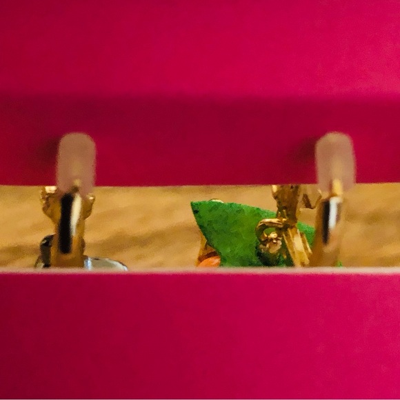 Authentic Betsey Johnson Earrings - Dog In Pumpkin Costume & Rhinestone Bone NWT - Picture 5 of 12